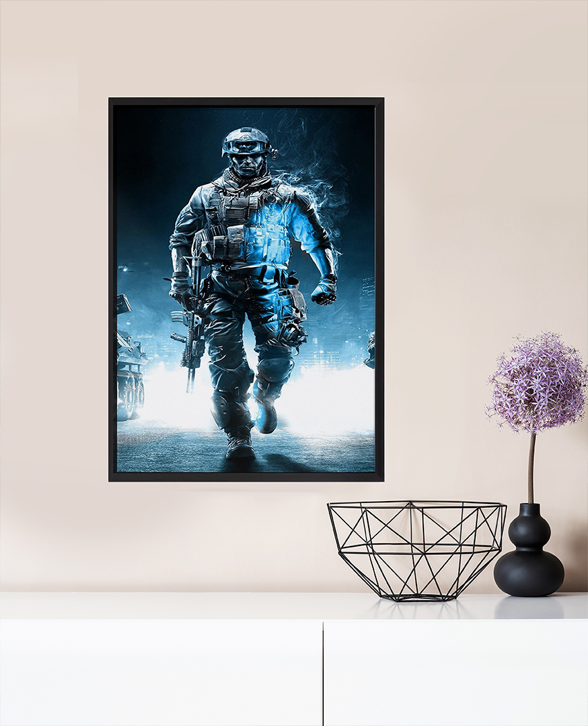 تابلو دکوراتیو فریم دار برای اتاق گیمینگ طرح کالاف FM-1002