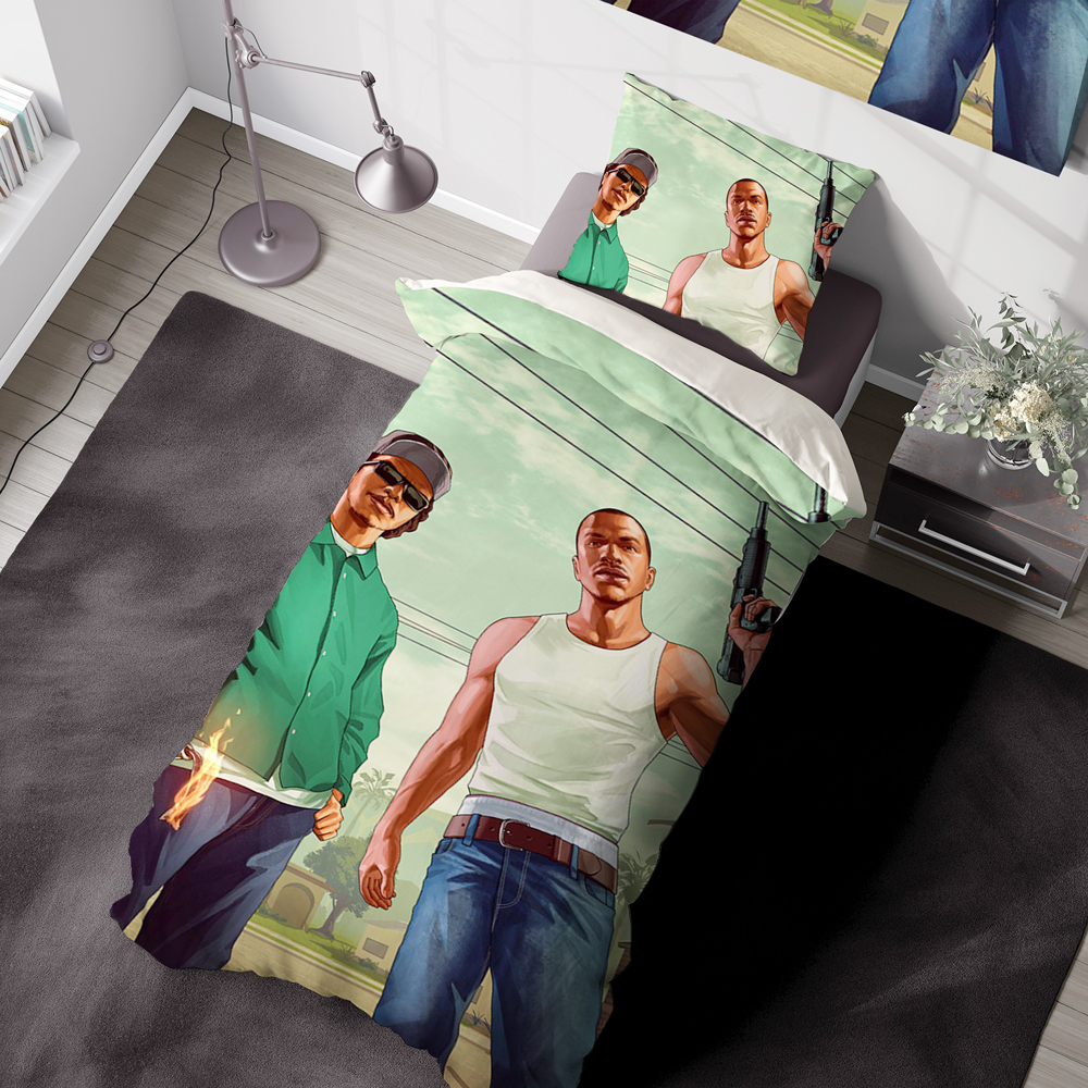 رو تختی خفن 4 تیکه طرح جی تی ای پنج FM-1058