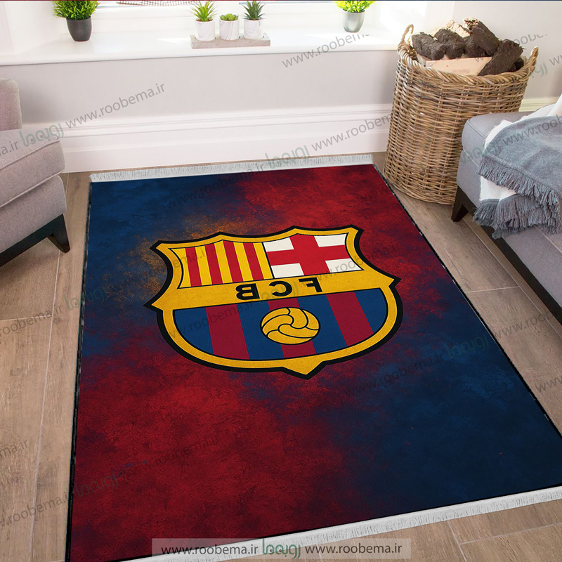 فرشینه فوتبالی طرح لوگو بارسلونا با زمینه ست FM-1271